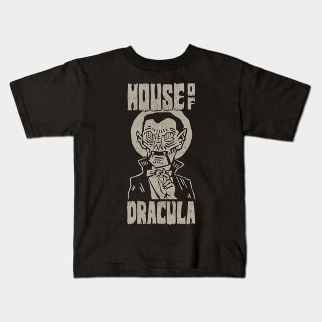 House of Dracula Vintage Halloween Kids T-Shirt by BOEC Gear